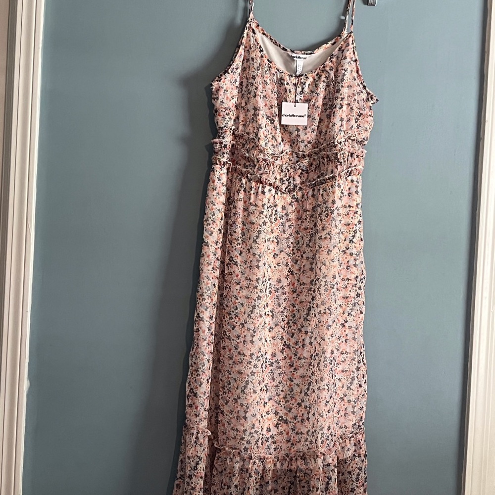SELLING CHARLOTTE RUSSE DRESS 👗 SIZE XL FLORAL COLOR SLEEVELESS BNWT - Picture 5 of 16